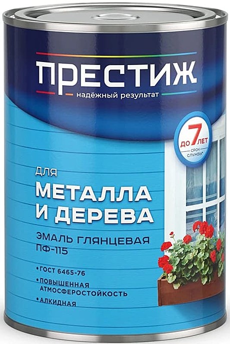 Эмаль ПФ-115 желтая 0.9кг Престиж