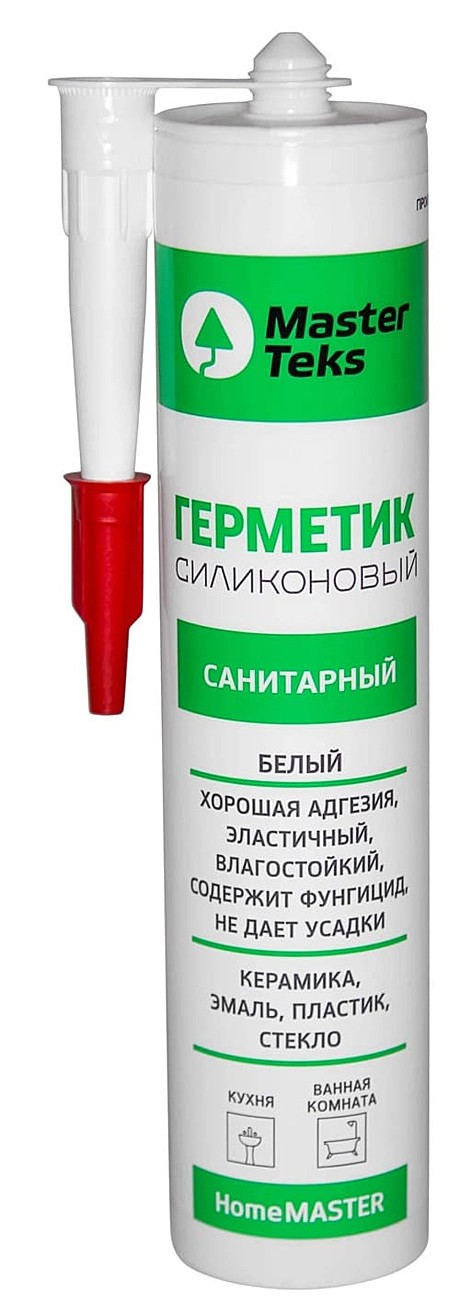 Герметик силиконовый санитарный MasterTeks 260мл HomeMaster белый