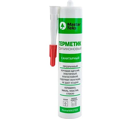 Герметик силиконовый санитарный MasterTeks 260мл HomeMaster прозрачный