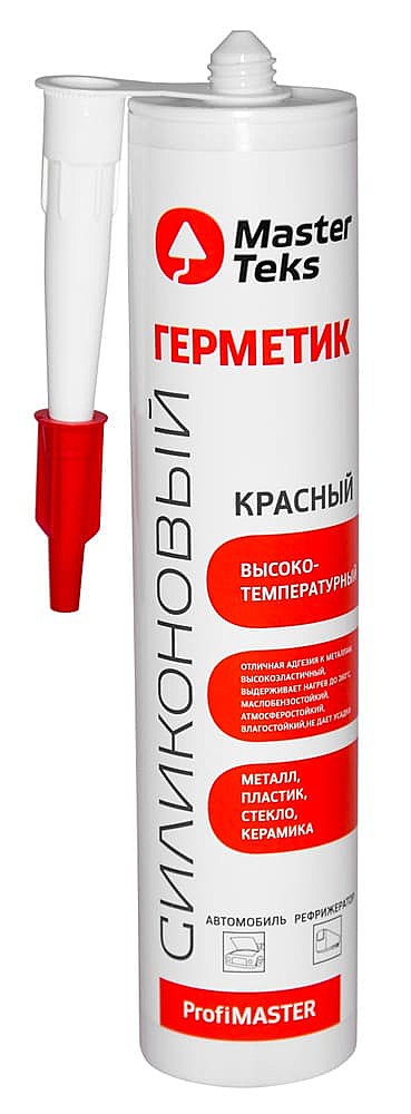Герметик силиконовый высокотемпературный MasterTeks ProfiMaster 260мл красный