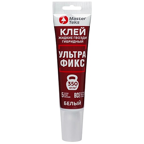 Клей гибридный ЖГ 350 кг/м2 ультрафикс MasterTeks 80мл белый