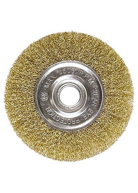 Щетка для УШМ, 100 мм, посадка 22,2 мм, плоская, латунированная витая проволока// Matrix
