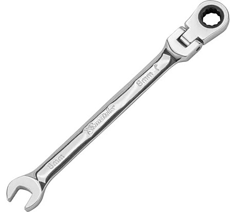 Ключ комбинированный трещоточный, 8мм, CrV, зеркальный.хром// Matrix