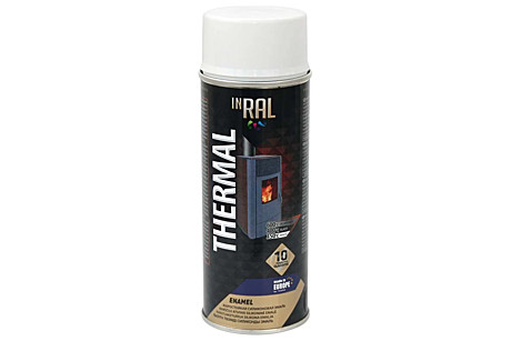 Эмаль аэрозольная жаростойкая INRAL THERMAL 400мл, белая RAL9003