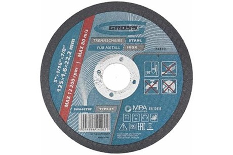 Круг отрезной по металлу, 125х1,6х22,2 мм, SWA46TBF// Gross