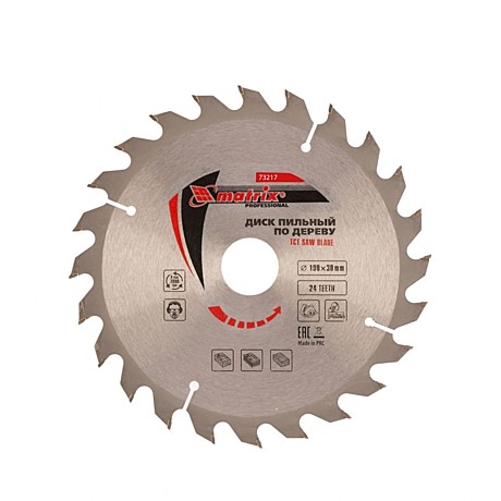 Пильный диск по дереву, ф190 х 30 мм, 24 зуба// Matrix