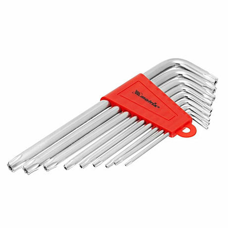 Набор ключей имбусовых TORX, 9 шт., Т10-Т50, CrV, удлиненные, сатин.//Matrix