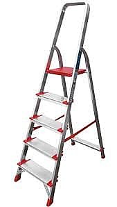 Стремянка алюминиевая односторонняя профессиональная Новая Высота NV 3117, 1х5 ступеней 130 мм