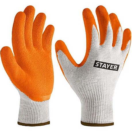 STAYER ULTRA.L-XL.х/б перчатки с рельефным латексным покрытием,противоскользящие,13 класс