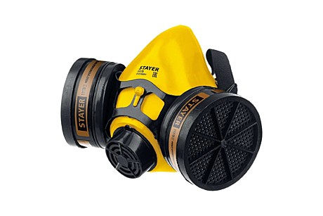 STAYER HF-6000, два фильтра А1 в комплекте, респиратор противогазовый, Professional