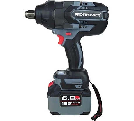 Гайковерт акк Profipower T-1200N 18B Li-ion-1 шт,6.0Ач,1200Нм,переходник 3/4-1/2,З/У,в кейсе