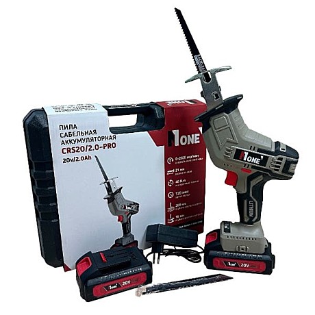 Пила сабельная акк. CRS20/2.0-PRO (1,6мм металл/200мм дерево,2акк,2А/ч,З/У,КЕЙС) №1