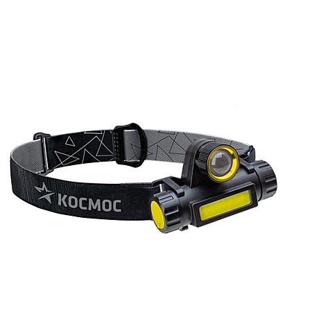 КОСМОС Фонарь, с зумом 3Вт XPE, 3Вт COB, литий 1200mAh
