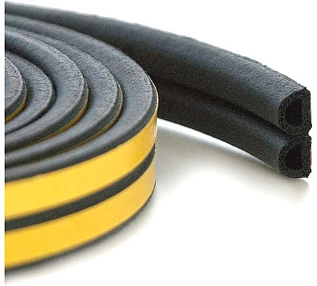 Уплотнитель самоклеющийся Ultima D-профиль 9х8 черный, 2*50м