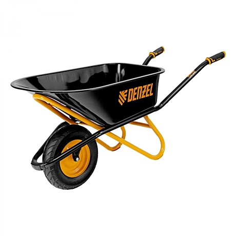 Тачка строительная, усиленная, объем 120л, 220кг, колесо 16х4.00-8// Denzel