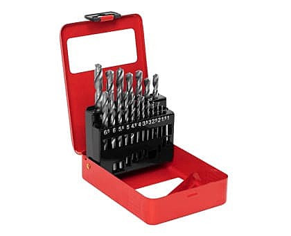 Набор сверл по металлу, 1-10 мм (через 0,5 мм), HSS, 19 шт., метал. коробка цил. хвостовик// Matrix