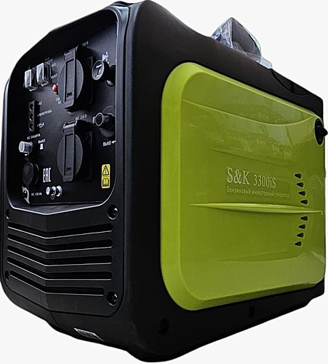 Генератор S&K 3300iS инвертор ЗАКРЫТОГО типа(3,0/3,3 кВт,двигат. 150см3,бак 5,0 л) бесшумный