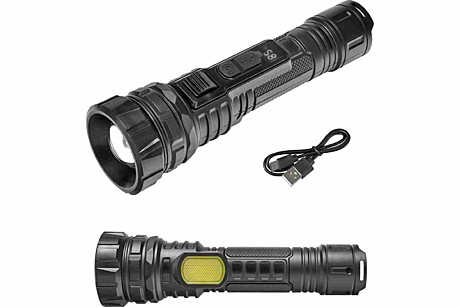 Focusray 1347 Фонарь акк., акб18650, 1200mAH, ZOOM, 200 люмен, Жк дисплей, USB кабель