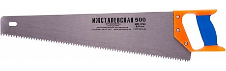 Ножовка по дереву, 500 мм, шаг зубьев 6,5 мм, пластиковая рукоятка (Ижевск)// Россия
