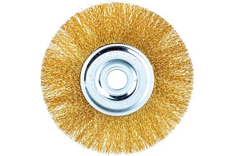 Щетка для УШМ, 175 мм, посадка 22,2 мм, плоская, латунированная витая проволока// Matrix