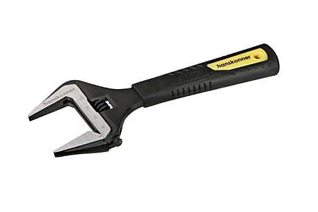 Ключ разводной 150 мм, УСИЛЕННЫЕ ТОНКИЕ ГУБКИ, обрезиненная рукоятка, Hanskonner