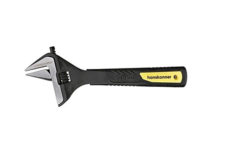 Ключ разводной 200 мм, УСИЛЕННЫЕ ТОНКИЕ ГУБКИ, обрезиненная рукоятка, Hanskonner