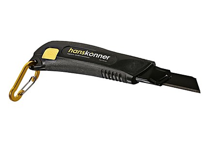 Нож 18мм, обрезиненный корпус, быстрая разблокировка, лезвие SK2 1.0мм, Hanskonner