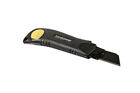 Нож 25мм, обрезиненный корпус, быстрая разблокировка, лезвие SK2 0.7мм, Hanskonner