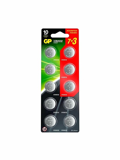 GP Литиевая дисковая батарейка Lithium, GP GP2032-7/3-2CR10