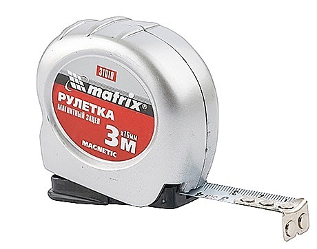 Рулетка Magnetic, 3м х 16мм, магнитный зацеп//Matrix