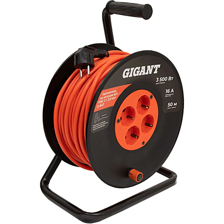 Gigant Удлинитель на катушке б/з ПВС 2х2,5 50м IP20