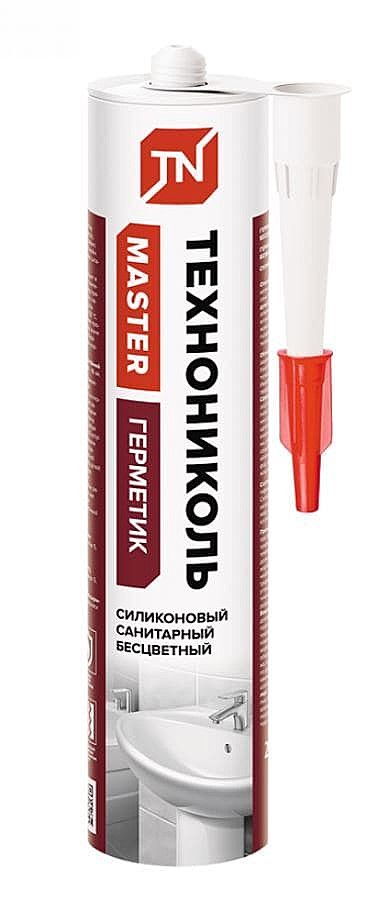 Герметик ТЕХНОНИКОЛЬ санитарный бесцветный, картридж, 12*280 мл