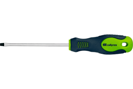 Отвертка, SL4,0 х 100 мм, CrV, 2-х компонентная рукоятка// Сибртех